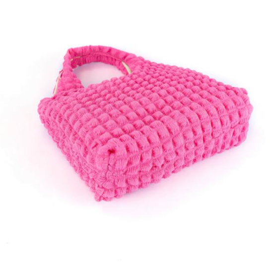 Fuchsia - Puffy Textured Everyday Handbag