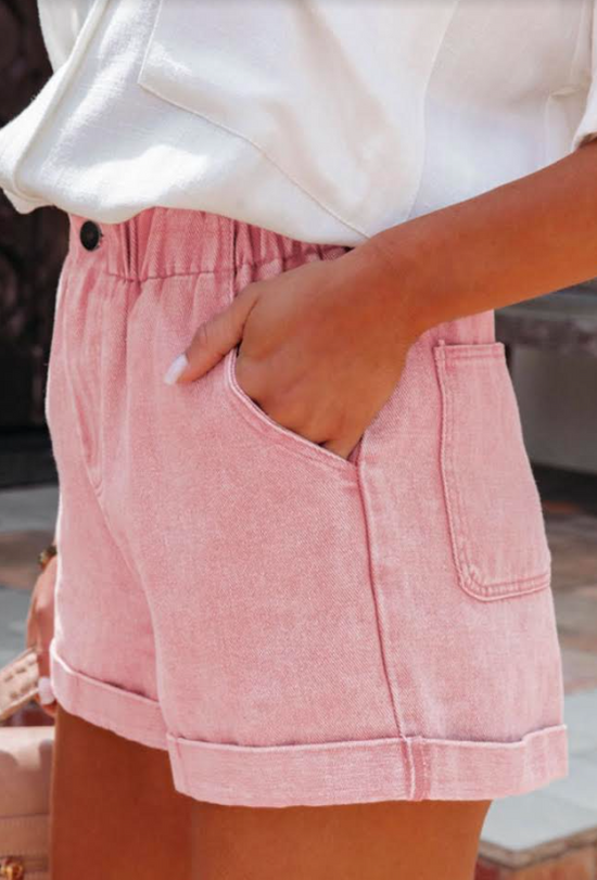 Pretty Pink Casual Day Out Denim Shorts