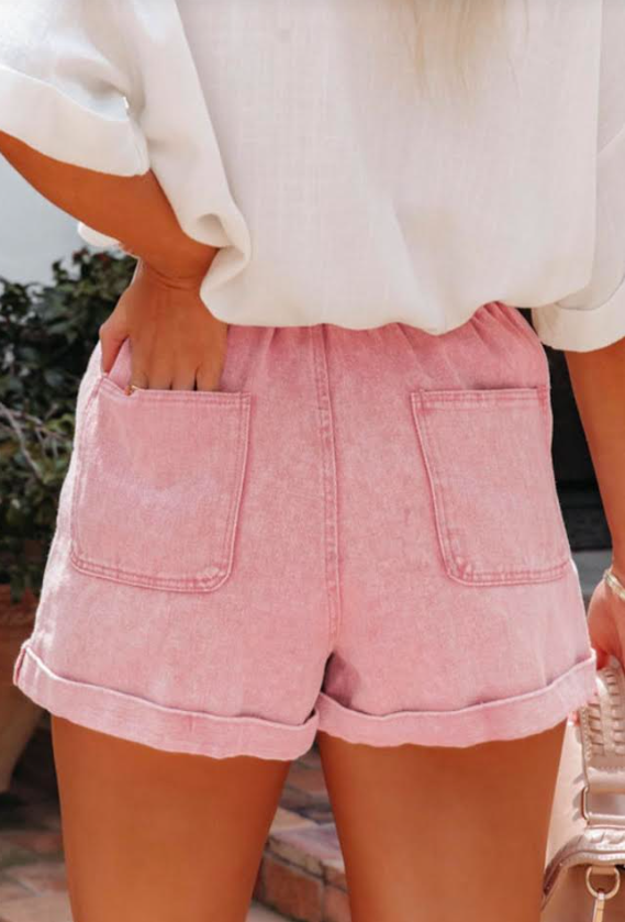 Pretty Pink Casual Day Out Denim Shorts