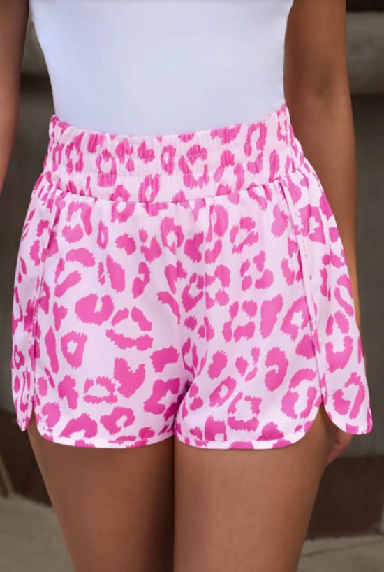 Pink Cheetah Athletic Shorts