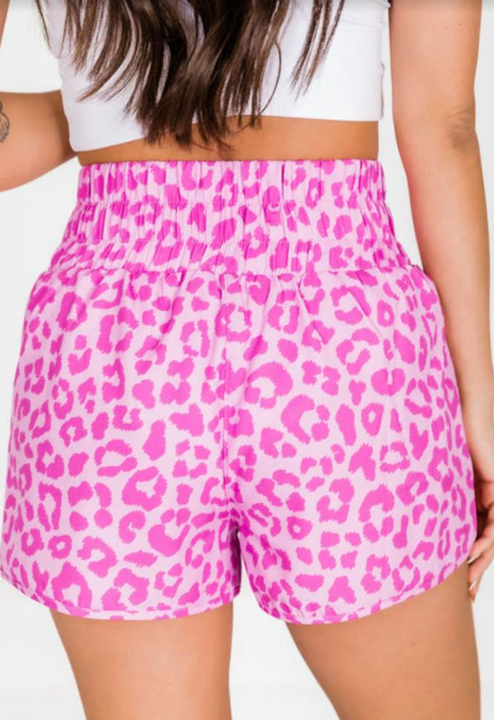 Pink Cheetah Athletic Shorts