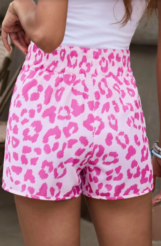 Pink Cheetah Athletic Shorts