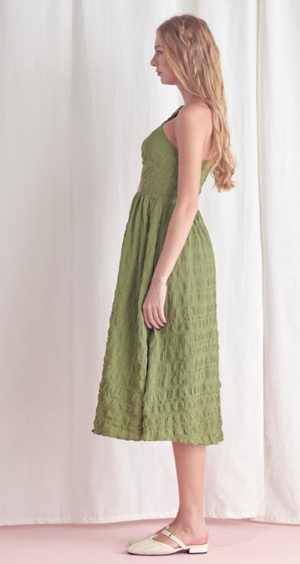 Military Green O-Ring Cut Out Mighty Dress