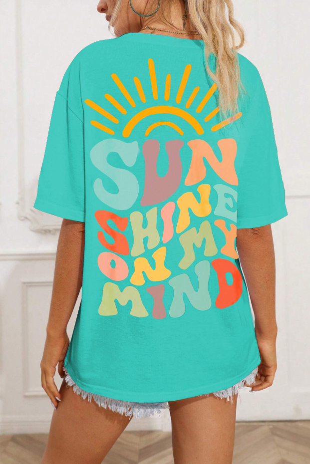 Mint Green SUNSHINE ON MY MIND Graphic Tee