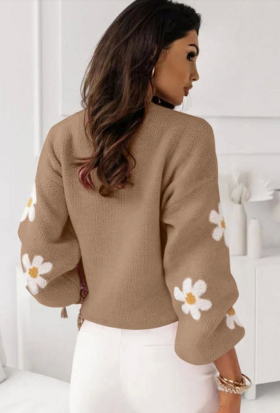 Floral Pattern Dropped Shoulder Sweatshirt