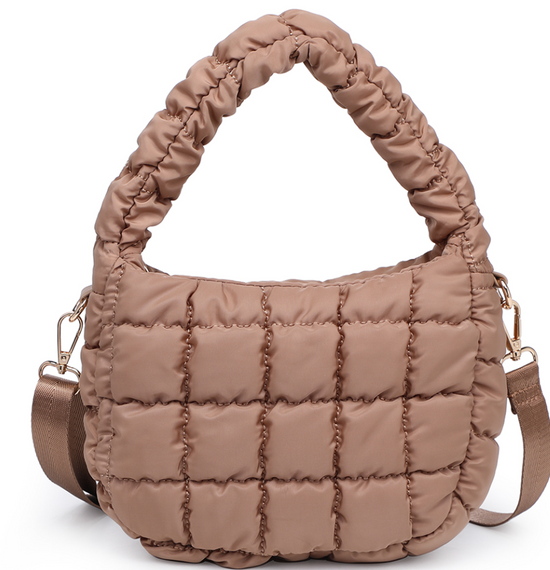 Fashion Nylon Puffy Quilted Design Crossbody Bag