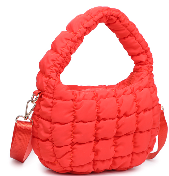 Fashion Nylon Puffy Quilted Design Crossbody Bag