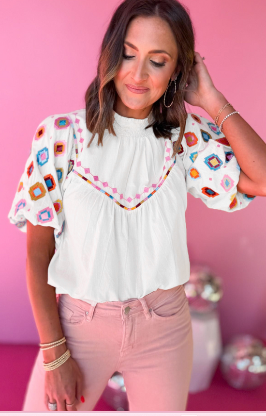 Looking Your Way - Embroidered Top